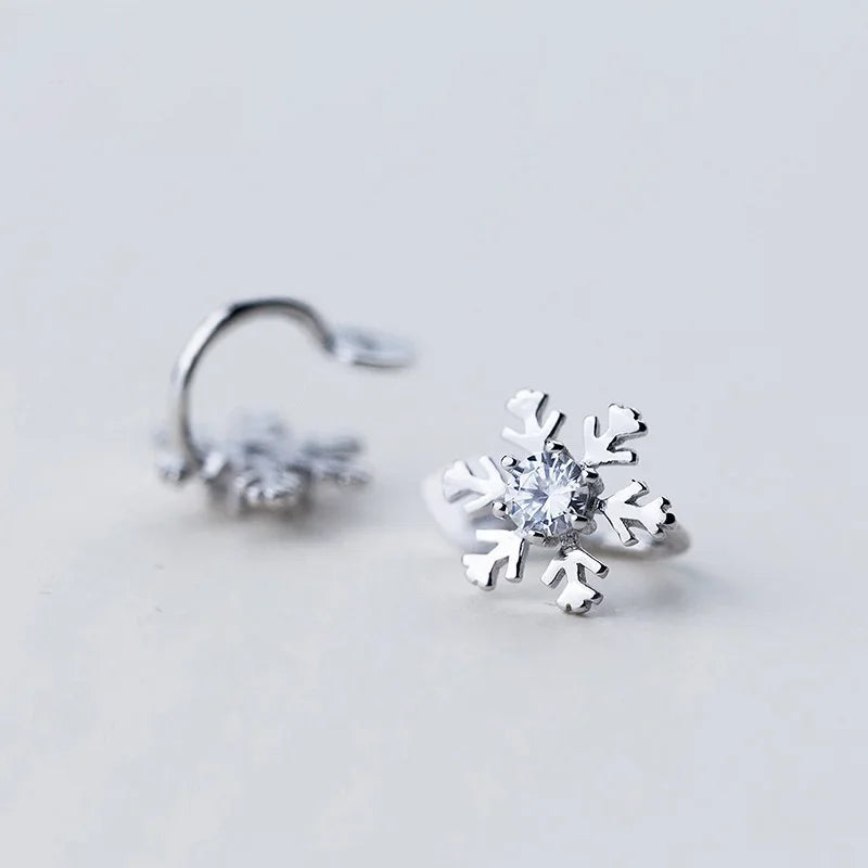Trusta 100% 925 Sterling Silver Snow Cz Ear Cuff Clip on Earrings For Women Girl Without Piercing Earings Jewelry DS476