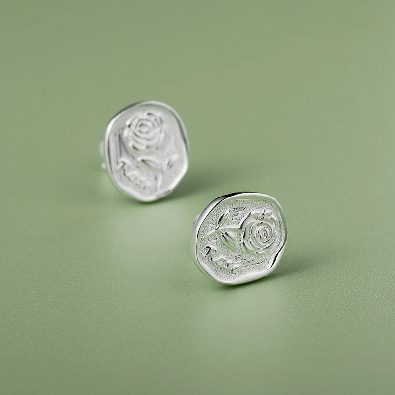 Rose Flower Screw Stud Earrings DS4598