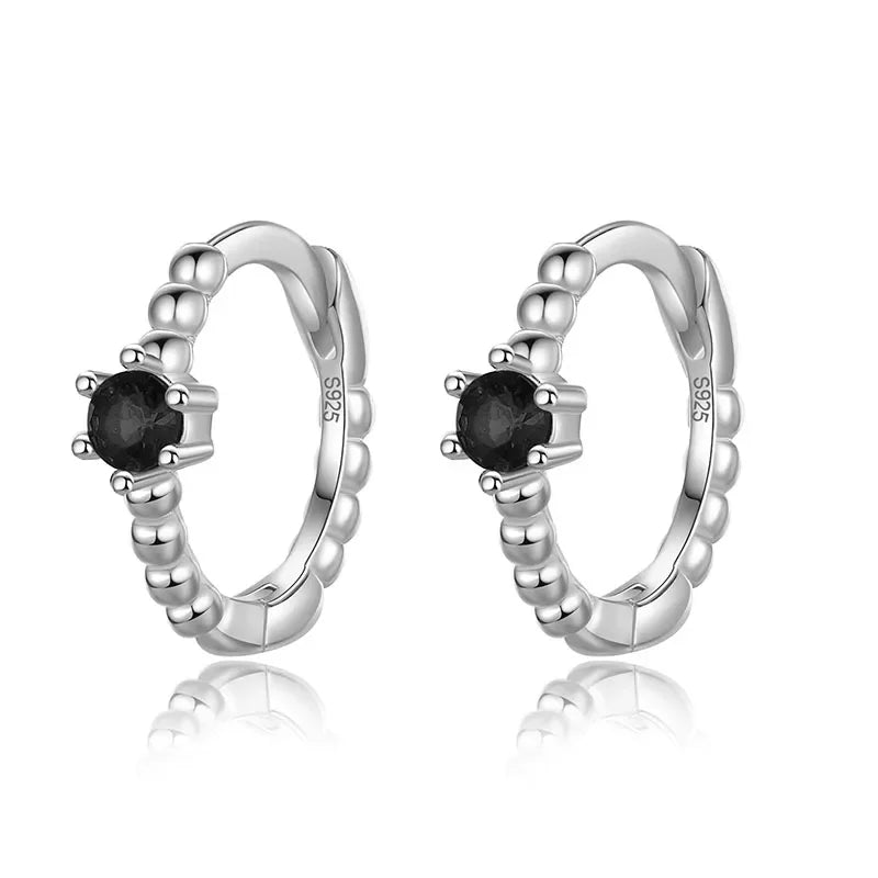 Trustdavis Real 925 Sterling Silver Fashion Colorful Zircon Charming Small Earrings For Women Rock Unisex Party Jewelry DA2645