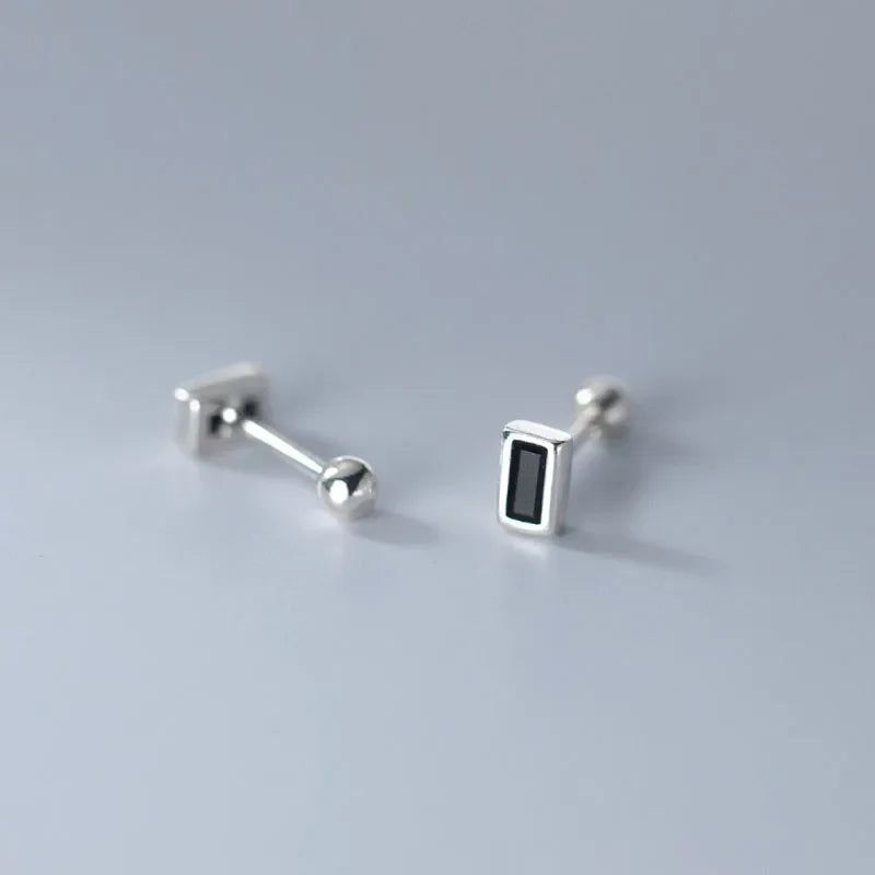 Geometric Square CZ Screw Stud Earring DB1144