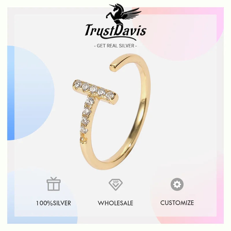 Geometric Lines Zircon Open Ring DS4797