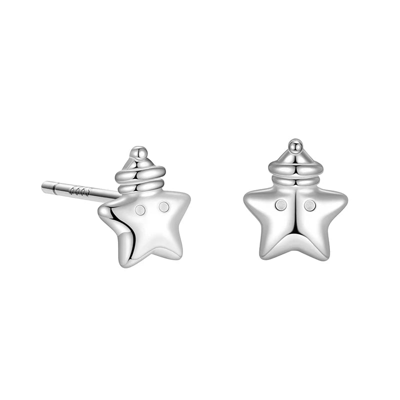 Star Sleeping Cap Silver Earrings DS4895