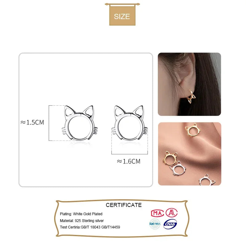 Cute Cat Charm Hoop Earring DA2288