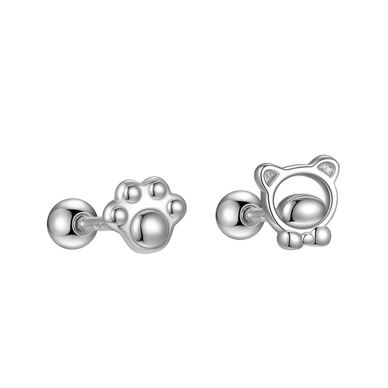 Fashion Sweet Cute Bear Paw Screw Earrings DS4770