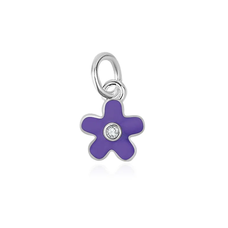 TrustDavis Real 925 Sterling Silver Fashion Drip Gum Flower Charm Pendant Handmade DIY Accessories Fine Jewelry Wholesale HY047