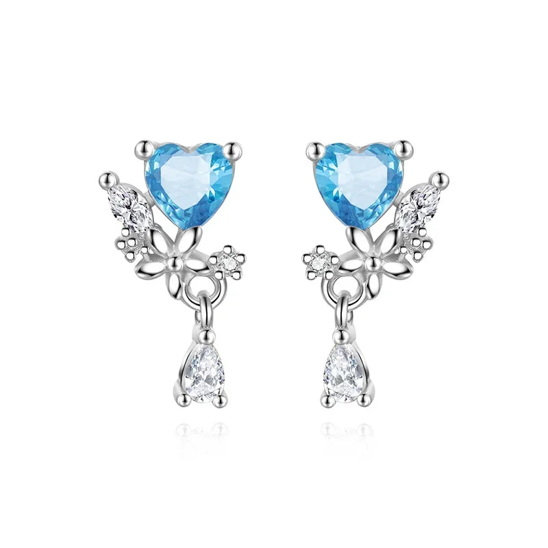 Blue Heart Stud Earrings DA3215