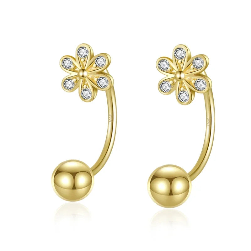 Flower CZ Screw Stud Earrings DA1799