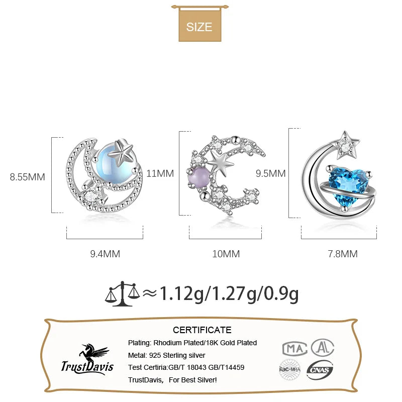 Sweet Love Moon Screw Stud Earrings DF2029