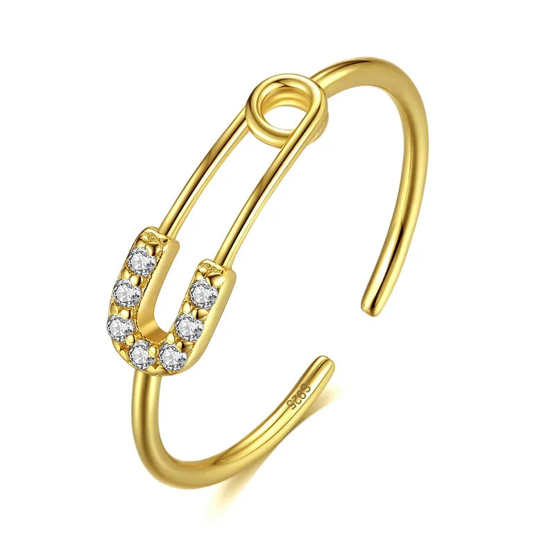 Sweet Paper Clip Shiny Opening Rings DA2438