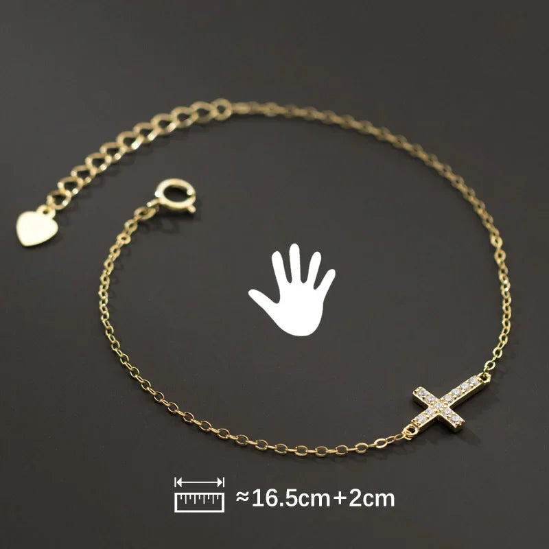 925 Sterling Silver Cross Zircon Open Ring DS4138