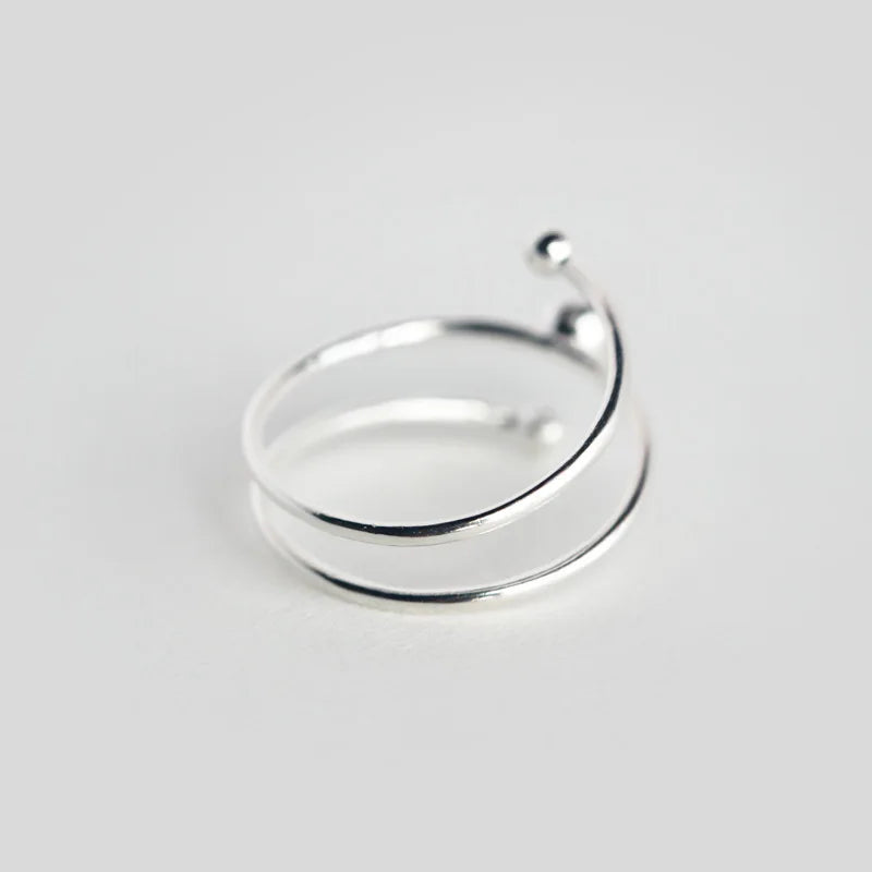 Double Helix Beads Opening Rings Size For Teen Girls Lady's DA128