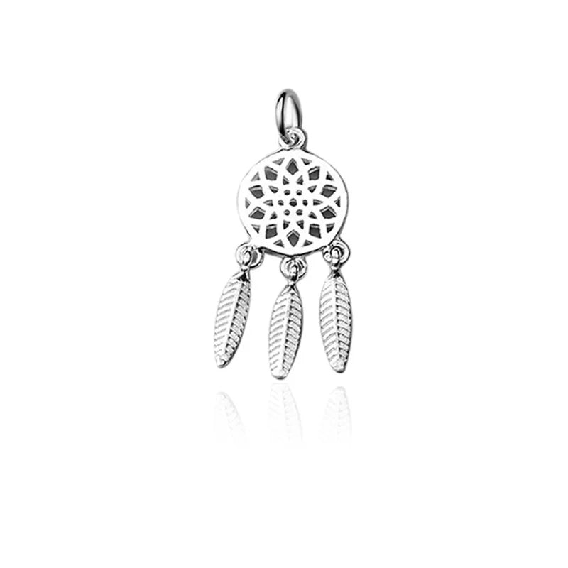 TrustDavis Real 925 Sterling Silver Fashion Dreamcatcher Charm Pendant Handmade DIY Accessories Fine Jewelry Wholesale DZ1714