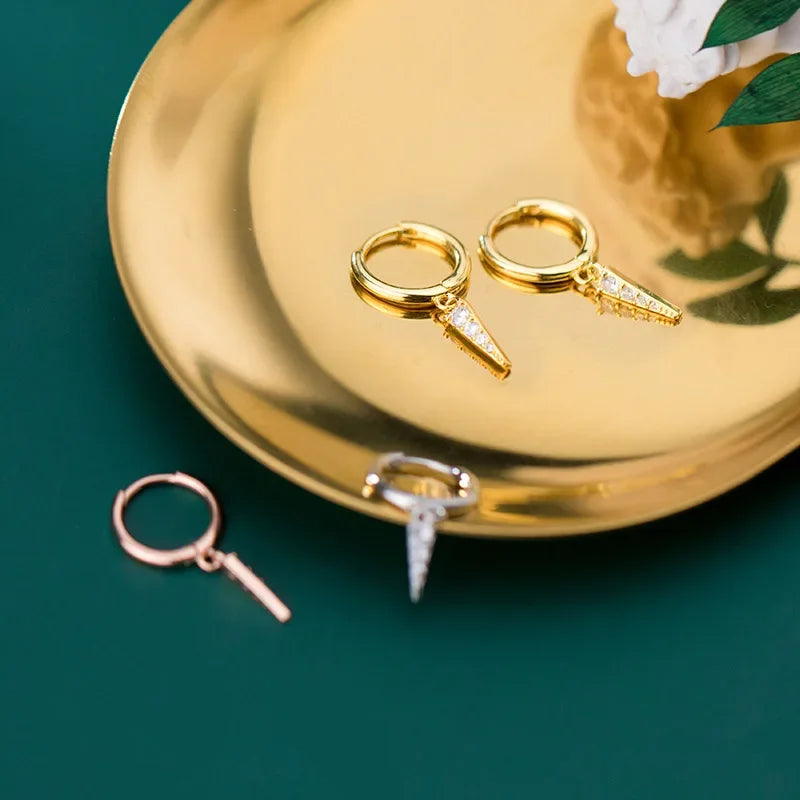 Geometric Triangle Zircon Earrings DA473