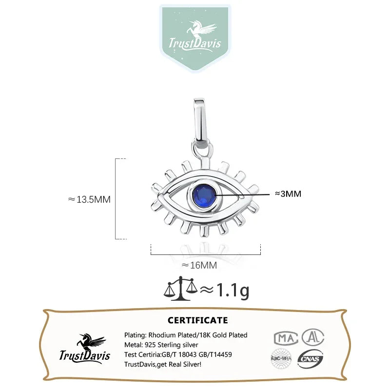 Vintage Eye Zircon Charm Pendant for Women DIY Accessories Jewelry DZ982