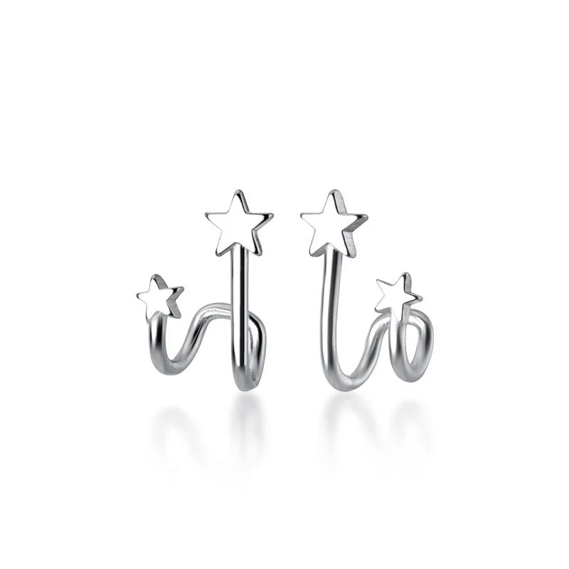 Sweet Double Stars Charm Stud Earrings DS105