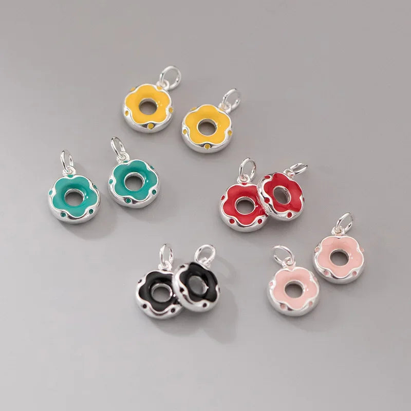 Colour Glaze Donuts Pendant Handmade DIY Accessories HY855