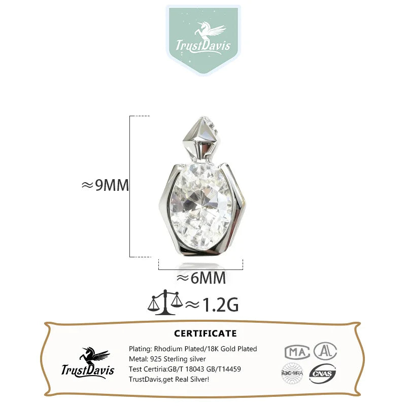 TrustDavis Real 925 Sterling Silver Sweet Mini Pendant Handmade DIY Fit Necklace Bracelet Accessories Fine Jewelry DZ1834