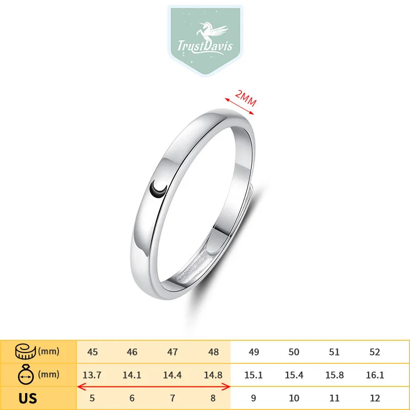 Couple Lovers Moon Sun Ring For Man&Women Wedding Rings DA382