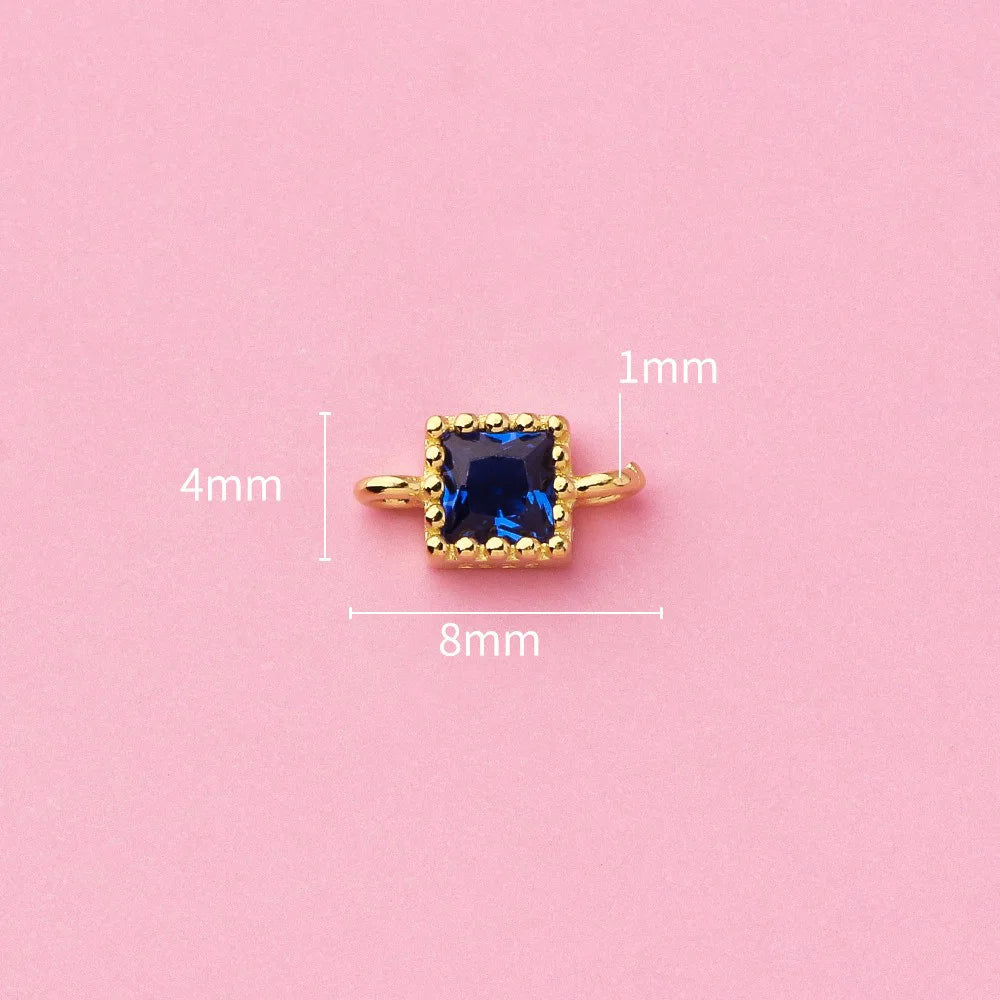 Simple Double Ring Square Charm Pendant Handmade DIY Accessories DZ1659