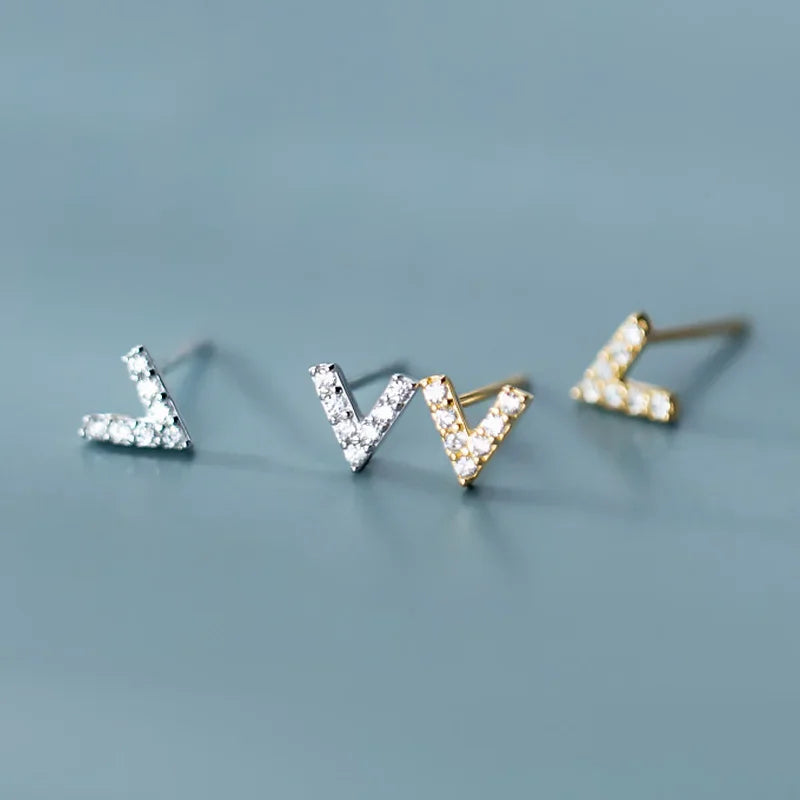 TrustDavis 100% 925 Sterling Silver Stud Earrings CZ Stone Birthday Gift For Women Korean Jewelry Accessory Party Gift DA1416