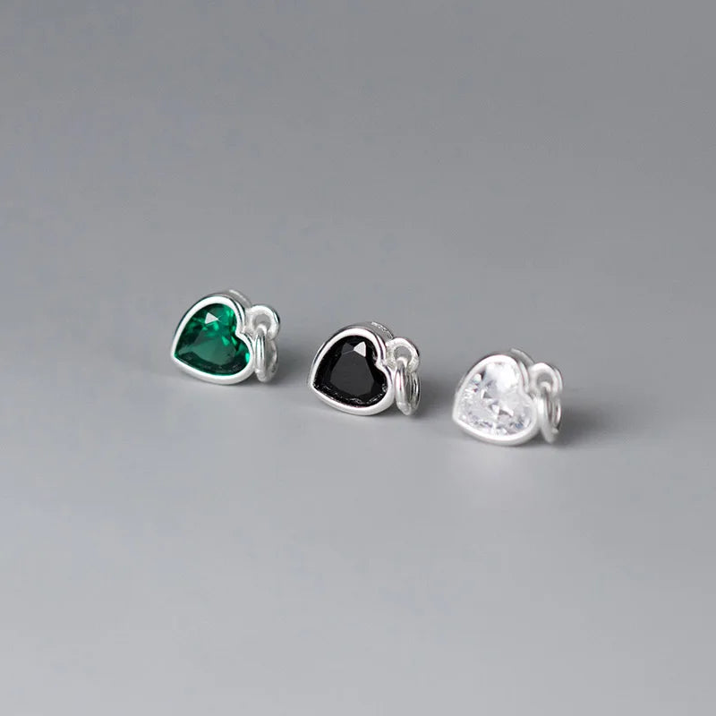 Heart Colour Pendant DIY Necklace Accessories Fine S925 Jewelry HY838