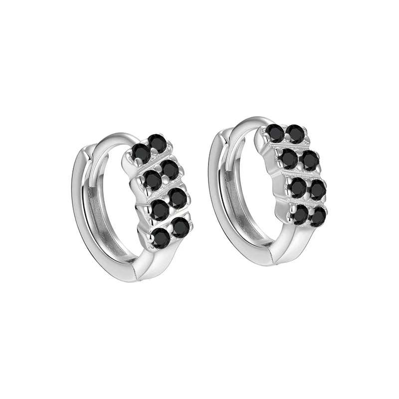 TrustDavis Real 925 Sterling Silver Women's Fashion Colorful Zircon Circle Earrings for Women Girls Gift Fine Jewelry DS4670