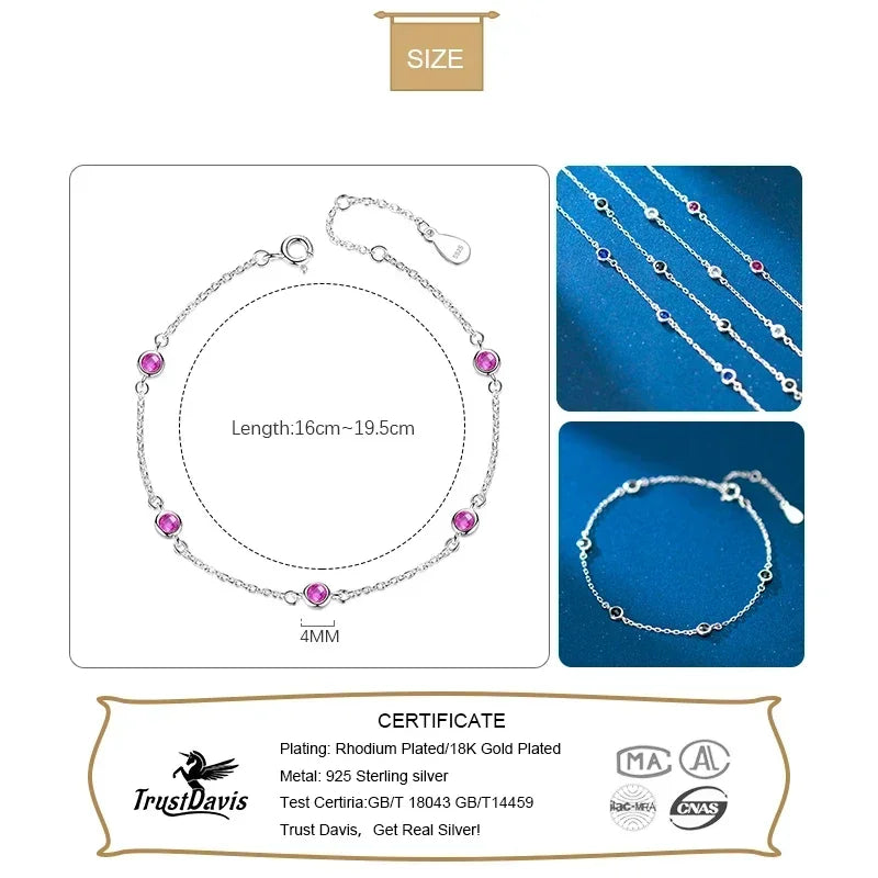Sweet Round Colour Zircon Bracelet DA2689