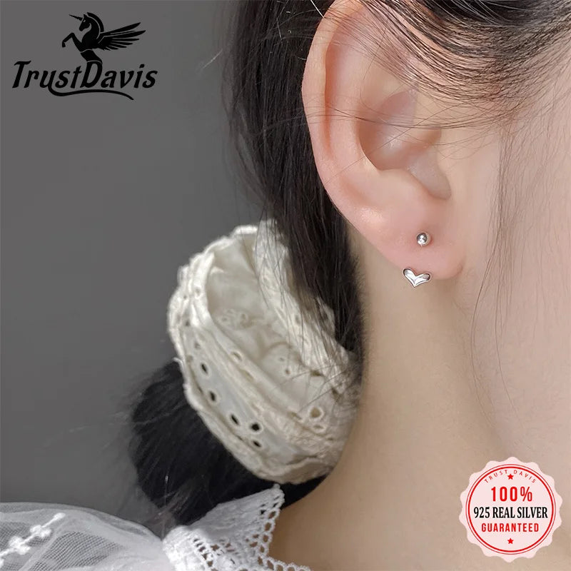 Heart-shaped Screw Earrings DS4807