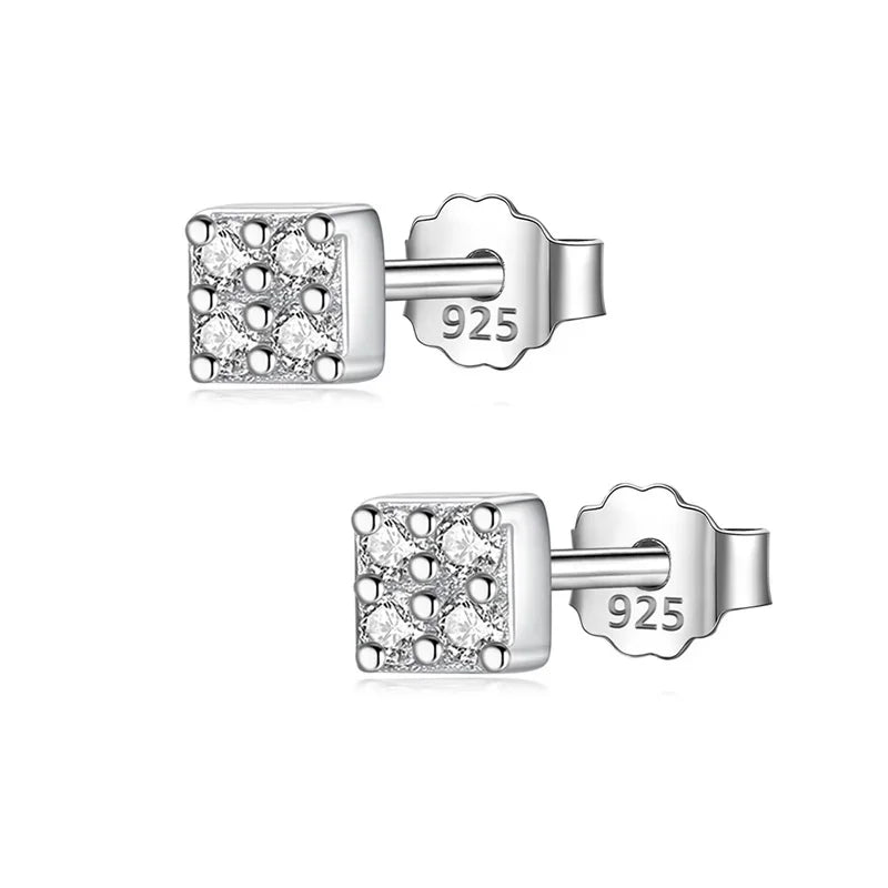 Small Gradient Color Composition Glass Stud Earrings DA48