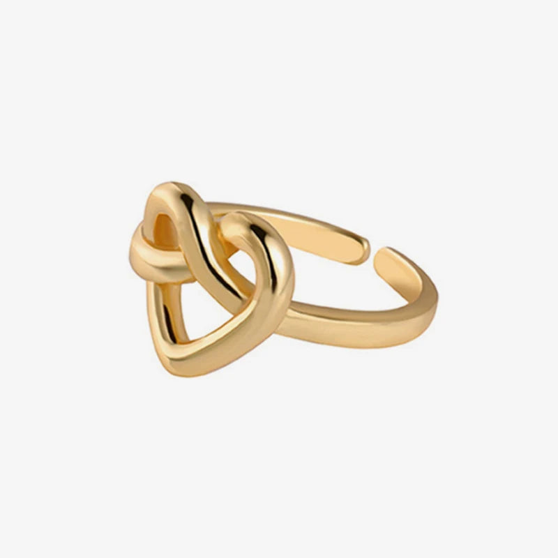 TrustDavis 925 Sterling Silver Women's Fashion Simple Heart/Heart Cross Open Ring for Women Girls Jewelry Gift DS4340