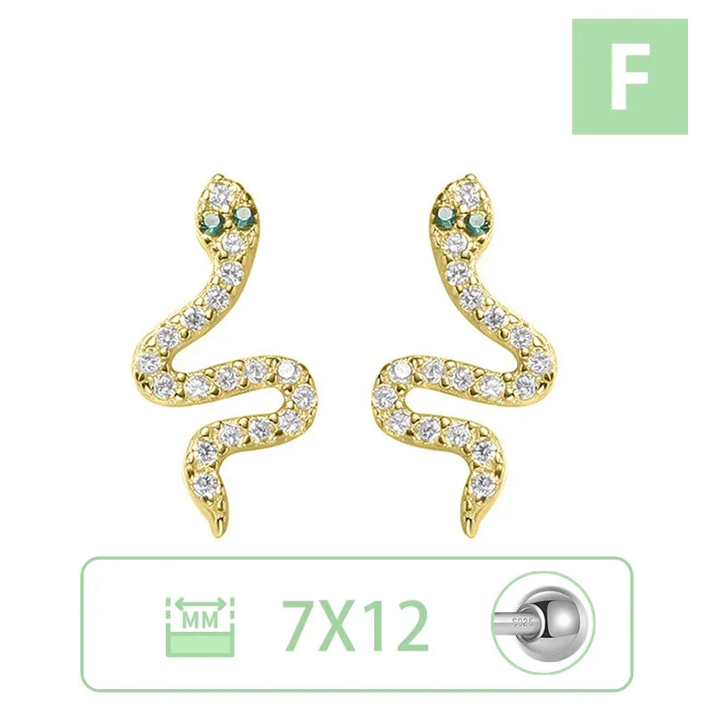 Romantic Animal Snake Crab Fish Rabbit Screw Stud Earrings DS4044