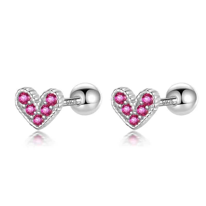 Heart Screw Stud Earrings DA1979