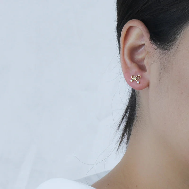 Bowknot Screw Stud Earrings DA2765