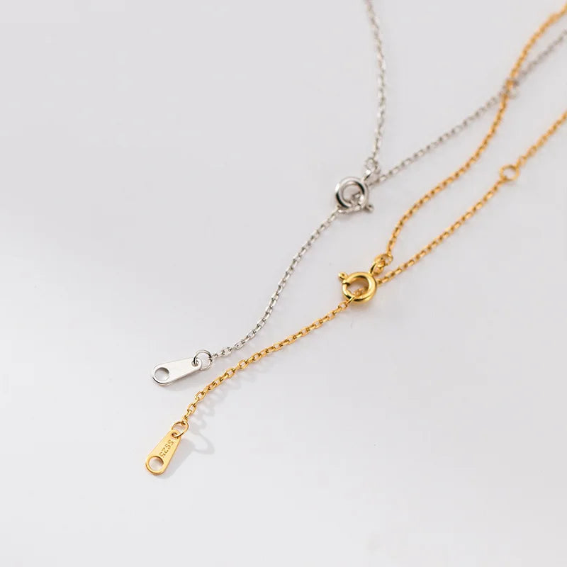 TrustDavis Real 925 Sterling Silver Sweet and Simple pearl Necklace for Women Mother's Day Fine Necklace Jewelry Gift DS4404