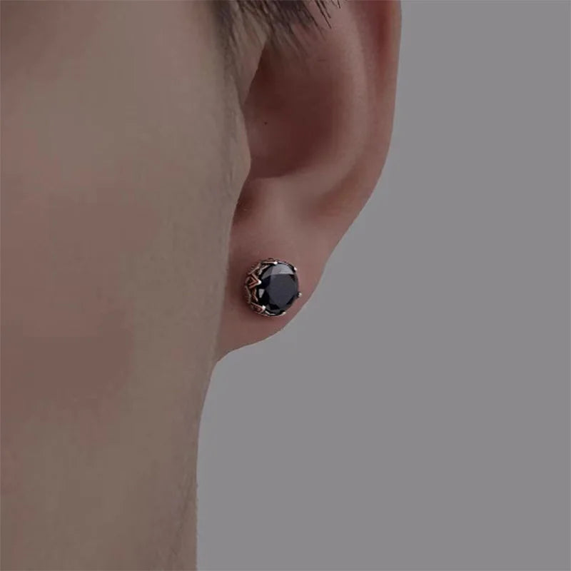 TrustDavis 925 Solid Real Sterling Silver Retro Fashion Screw Stud Earrings for Women Men Silver Jewelry DS4161