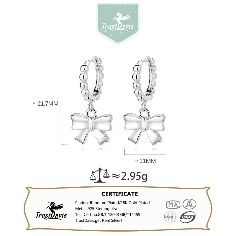 Bowknot Pendant Hoop Earrings DS3924