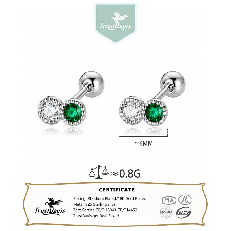 Double-color Zircon Stud Earrings DS1912