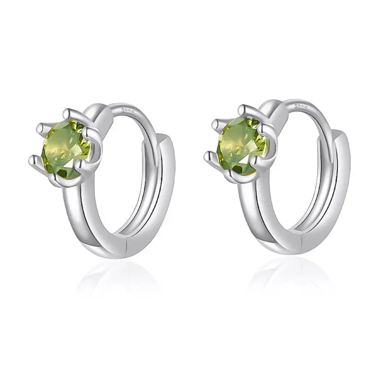 TrustDavis Girls New 925 Sterling Silver Women Round CZ Hoop Earrings for Women Party Fine S925 Jewelry DS4139