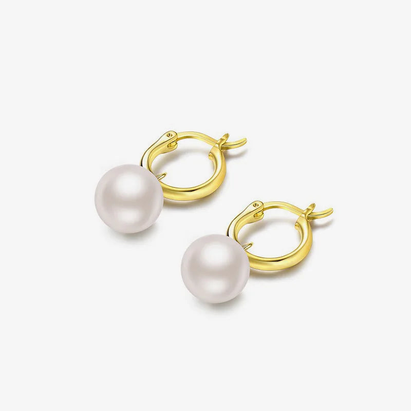 TrustDavis Real 925 Sterling Silver Fashionable and Elegant Pearl Earrings for Women Wedding Fine Jewelry DS4180