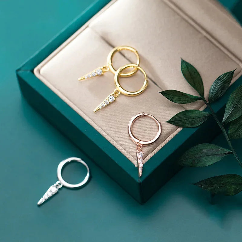 Geometric Triangle Zircon Earrings DA473