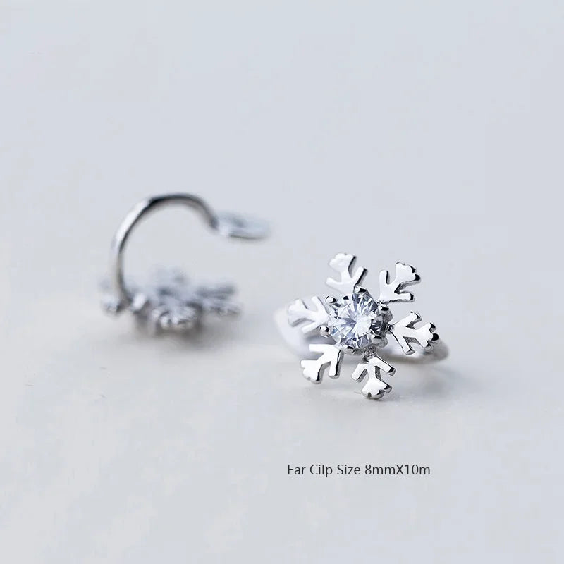 Trusta 100% 925 Sterling Silver Snow Cz Ear Cuff Clip on Earrings For Women Girl Without Piercing Earings Jewelry DS476