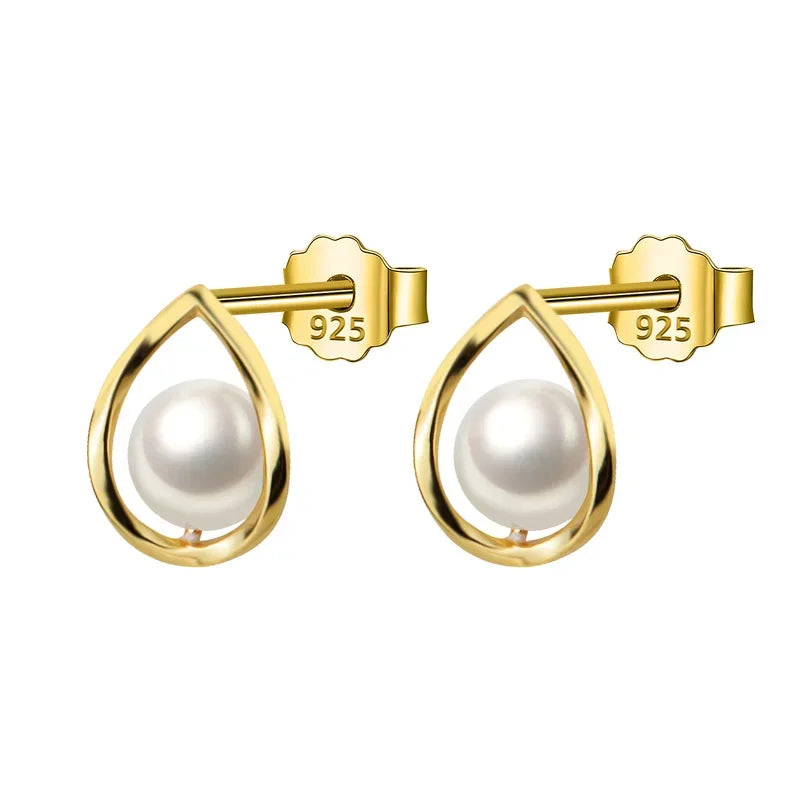 Water Drop Synthesis Pearl Stud Earring DB228