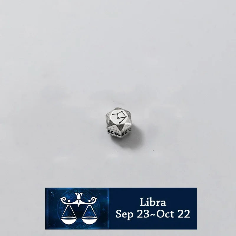 TrustDavis Real 925 Sterling Silver Beads Fashion 12 Constellation Charm Beads Fit Bracelet Necklace Accessories Jewelry HY886