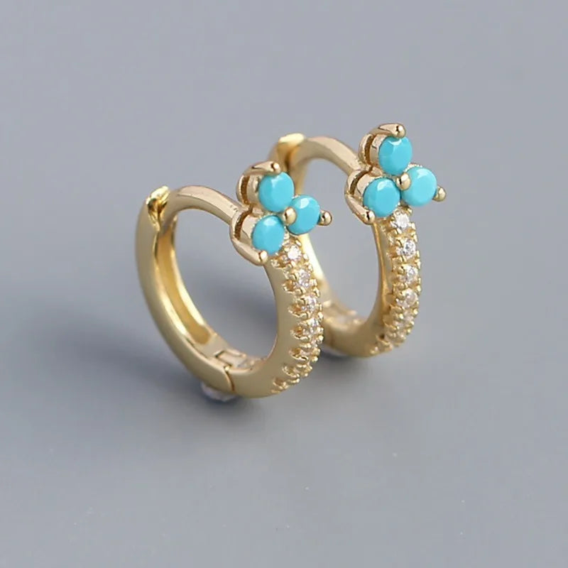 Colored Flower Zircon Earrings DS4843