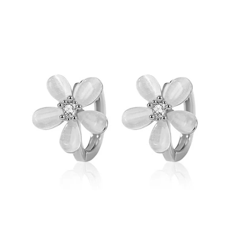 Fashion Sweet Flower Hoop Earrings DS4370