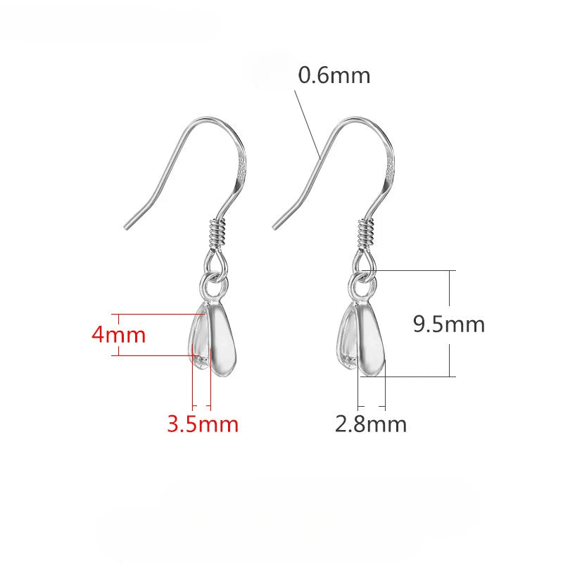 TrustDavis Real 925 Sterling Silver Fashion Sweet Ear Hook Earring Handmade DIY Accessories Fine Jewelry Wholesale DIY76