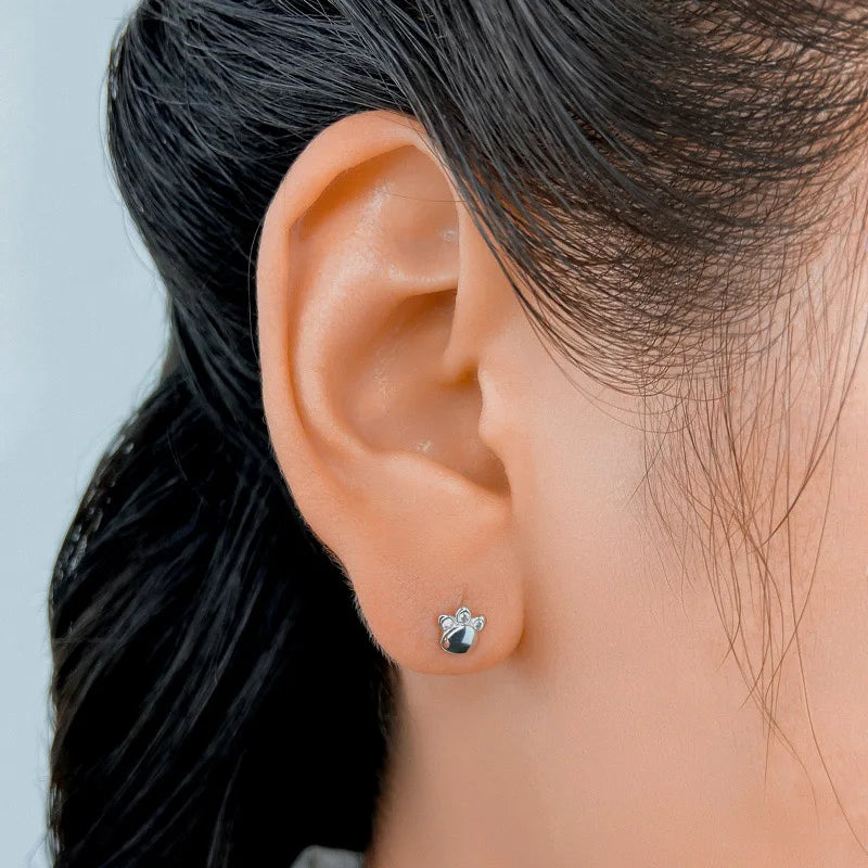 TrustDavis Real 925 Sterling Silver Fashion Flower Claws Screw Earring For Women Wedding Party Fine Minimalist Jewelry DA2194