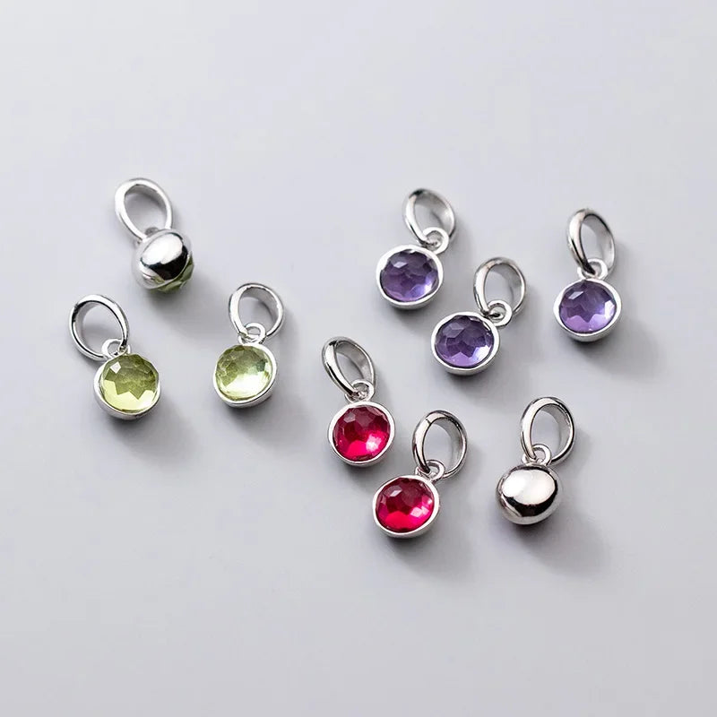 Round Colour CZ Pendant Handmade DIY Accessories HY875
