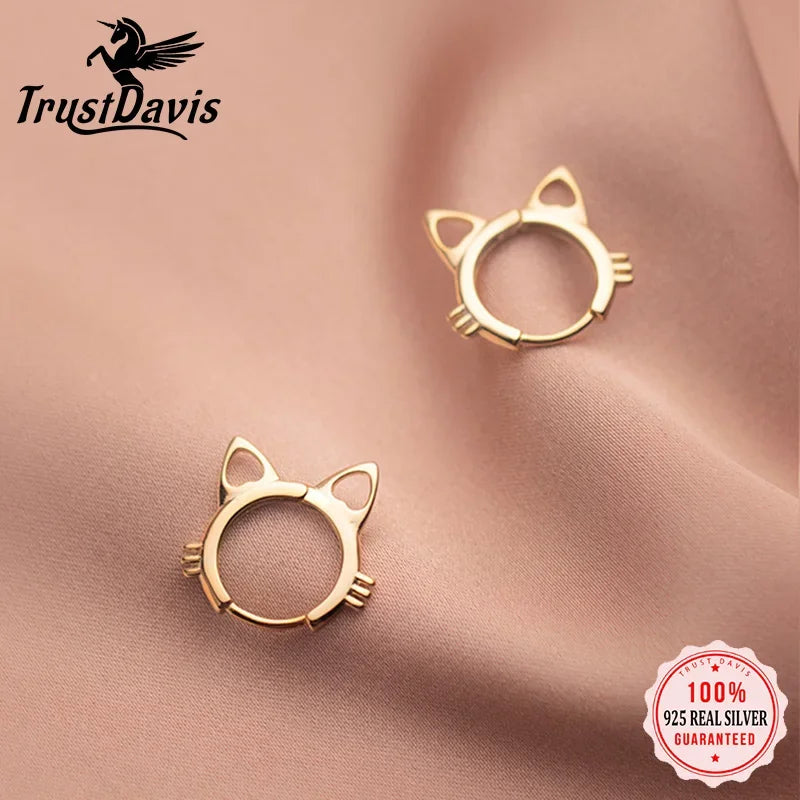 Cute Cat Charm Hoop Earring DA2288