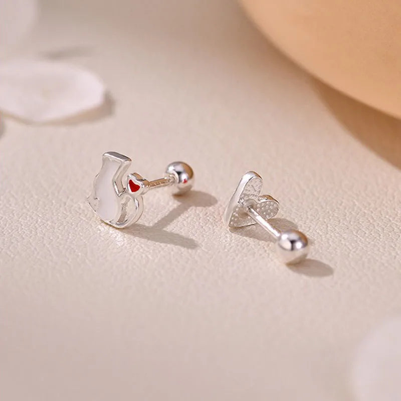 Asymmetrical Cat Heart Earrings DS4908